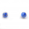 Bouton de col bleu ocean et Aventurine en verre de Murano