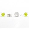 Boutons de col en vert givré vert en verre de Murano