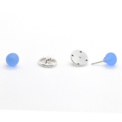 boutons de col bleu en verre givré de Murano