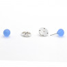 boutons de col bleu en verre givré de Murano