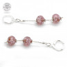 Pendientes de cristal de Murano amatista