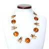 Glass necklace venetian amber murano venice