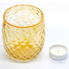 Tarro de cristal veneciano ámbar para velas de ambiente