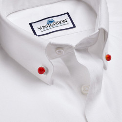 BOTÕES DE COLARINHO DE CAMISA VERMELHOS E DOURADOS EM VIDRO DE MURANO