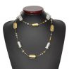 Glass necklace murano gold long jewel venetian