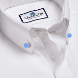 Boutons de col bleu pour chemise en verre de Murano
