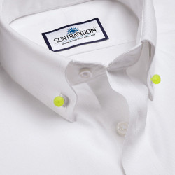 Collar buttons in satin green murano glass
