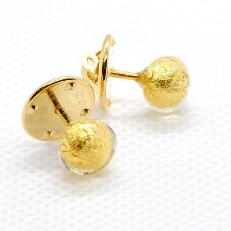 boutons de col en verre murano or