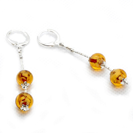 Pendientes de cristal de Murano colgante Ámbar