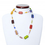 Collar cristal murano multicolore longo