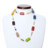 Glas halsband i murano-flerfärgad lång i riktiga glas från venedig