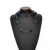 Halskette blau schmuck aus echtem murano glas aus venedig 