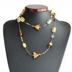 Collier verre murano or