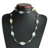Halskette lang silber aus echtem murano glas 