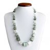Glass necklace murano-silver