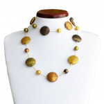 Glas collier van murano-goud