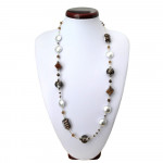 Collier verre murano argent long