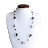 Collar cristal murano negro joya de perlas cubo negro de cristal de murano venecia
