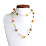 Glas collier murano oranje