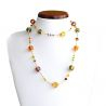 Glass necklace murano amber