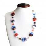 Glass necklace murano blue