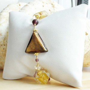 Bracelet verre venise ambre