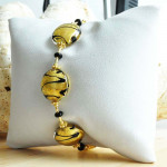 Bracelet or - bracelet venitien or verre murano