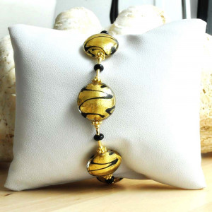 Pulsera murano oro  de verdadero cristal de murano venecia