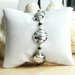 Silver genuine murano glass bracelet venice