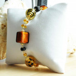 Gold murano glass bracelet