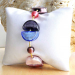 Armband venetiaans glas van murano blauw en roze italiaans