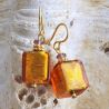 Boucles d'oreilles verre murano ambre