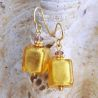 Amerika gouden oorbellen in echt glas van murano in venetië