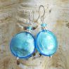 Blue murano glass earrings genuine murano glass of venice