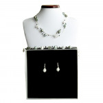 Conjunto de joyas verdadero cristal de murano plata venecia penelope 