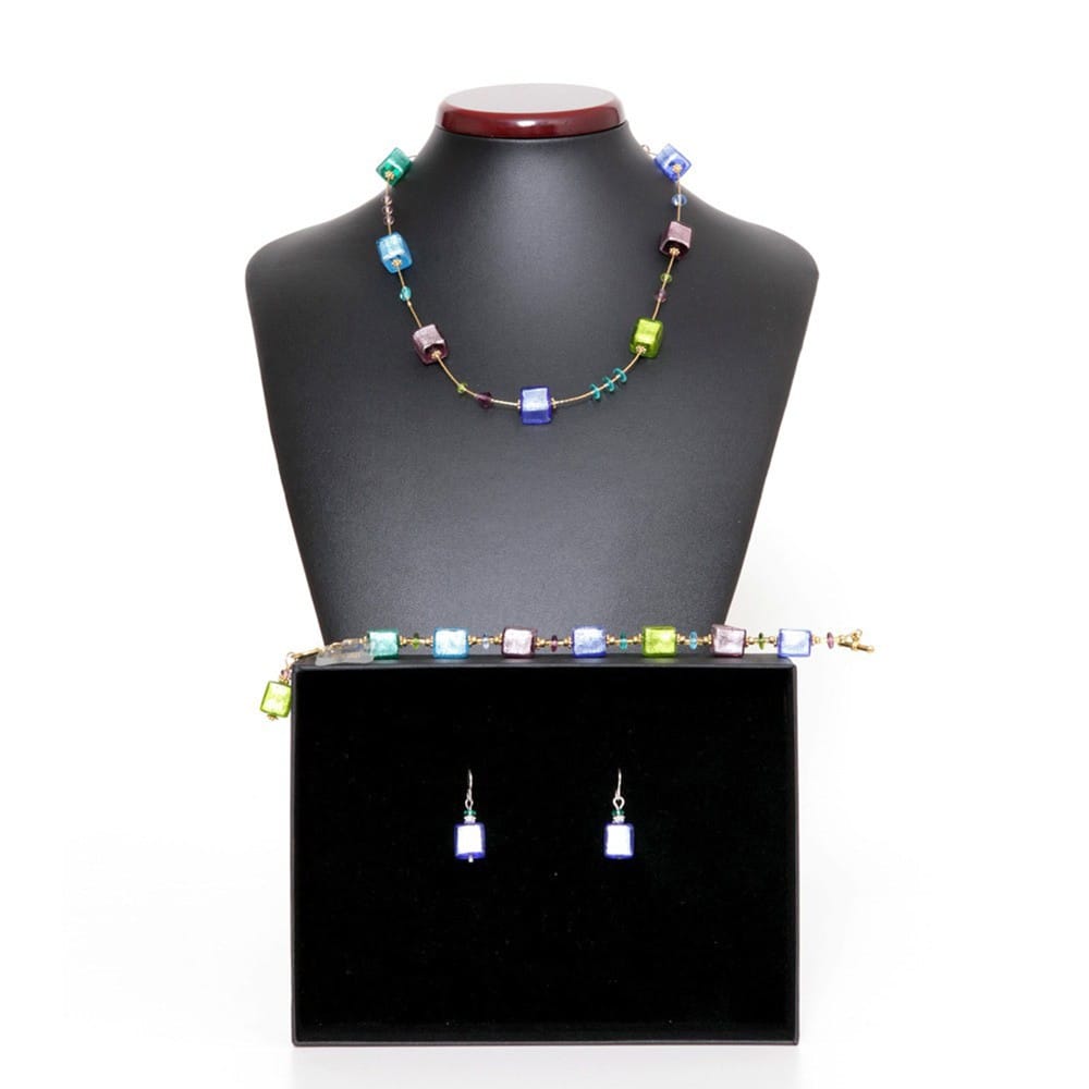 Multicolor murano glass set jewelry of venice