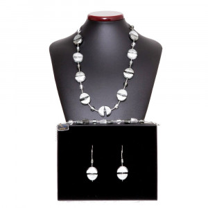 Conjunto de verdadero cristal de murano plata venecia