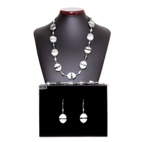 Silver murano glass set venice jewelry