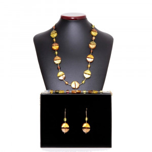 Colorado gold - gold murano glass jewellery set in real glass murano venice