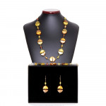 Gold murano glass set venitian jewelry