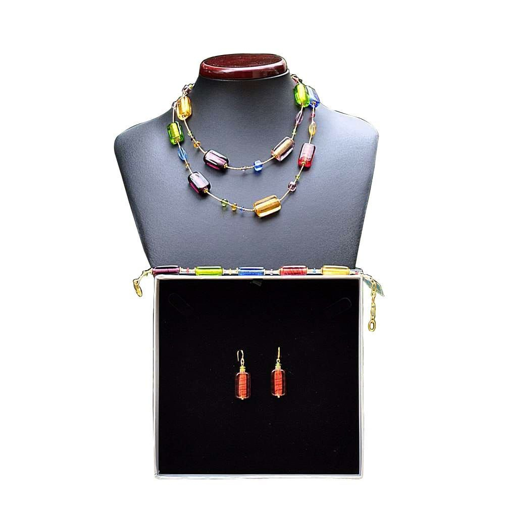 4 estaciones de verano conjunto de joyas collar largo de cristal de calidad de murano venecia