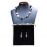 Silver murano glass jewelry set genuine jewelry set murano glass venice