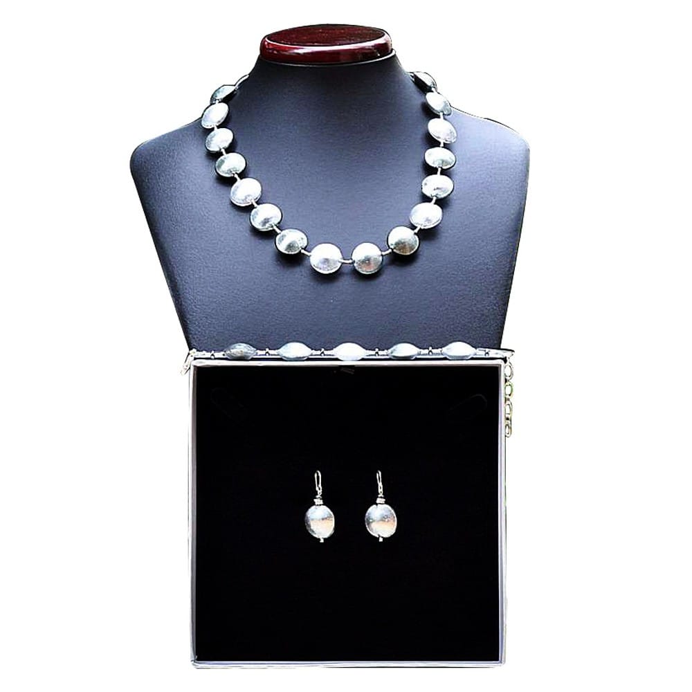 Conjunto joyeria murano de plata conjunto de joyas genuino cristal de murano de venecia