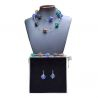 Blue murano glass jewelry set in real murano glass