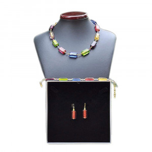 4 seasons summer - multicolour jewellery set in real murano glass