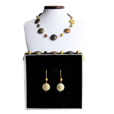 Gold murano glass jewelry set geguine murano glass venice