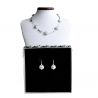 Silver genuine murano glass jewelry set venice
