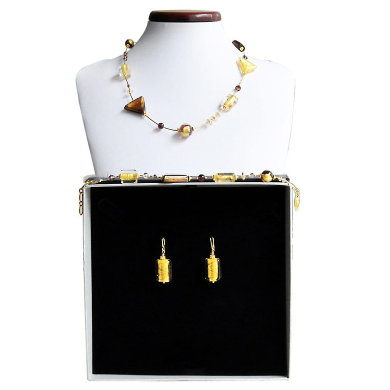 Conjunto de joyas de murano ambar