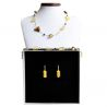 Amber gold murano glass jewelry set genuine murano glass
