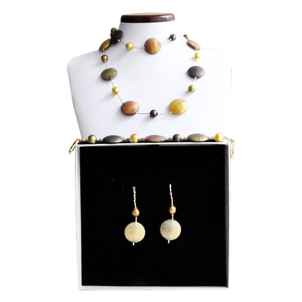 Gold murano glass jewelry set murano glass venice